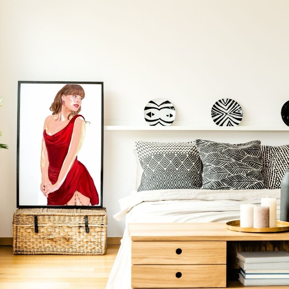 Red Elegance – Taylor Swift Inspired Art Print